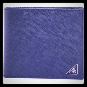 Navy/orange men’s Prada wallet